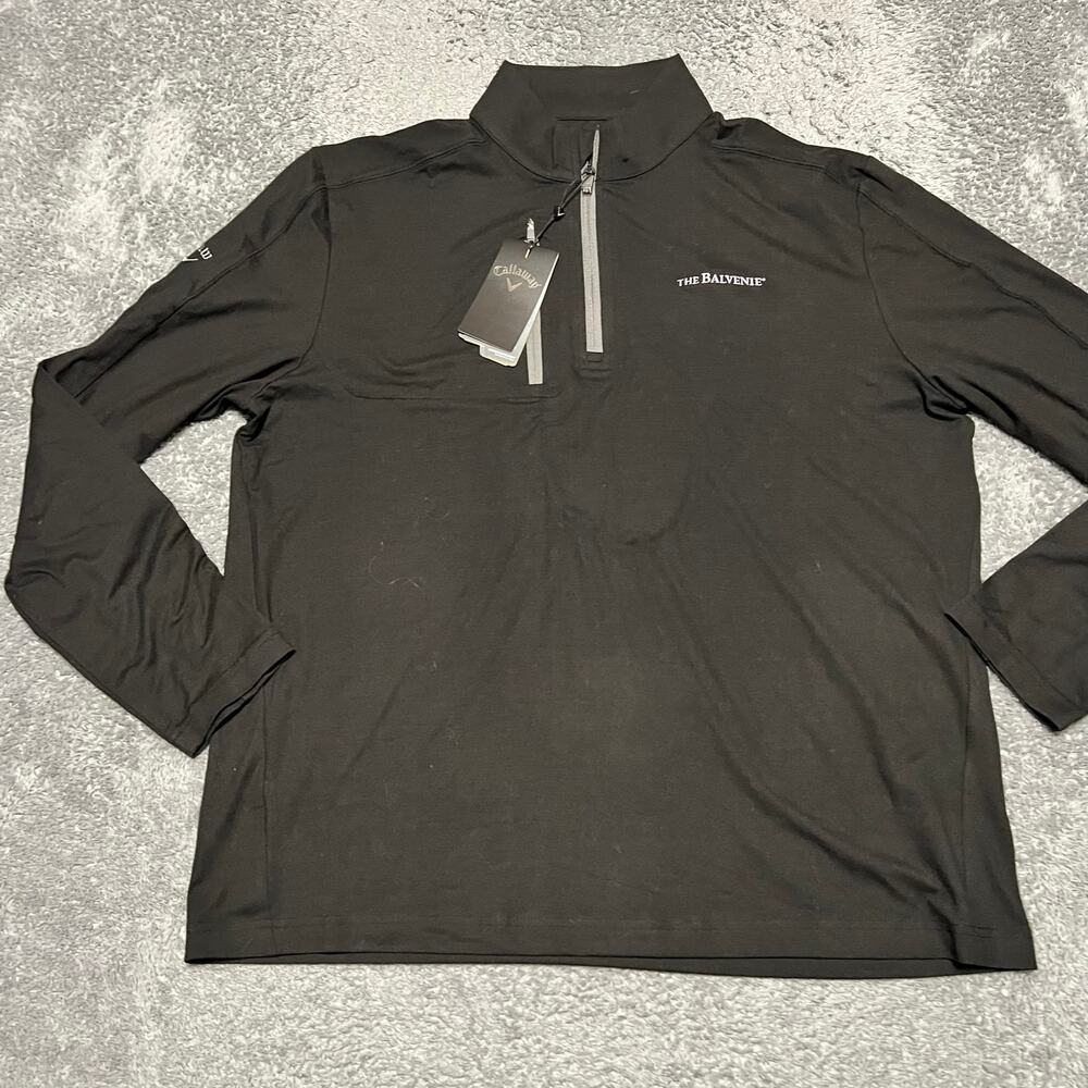 Callaway Shirt Mens Large Black Quarter Zip Golf Long Sleeve
